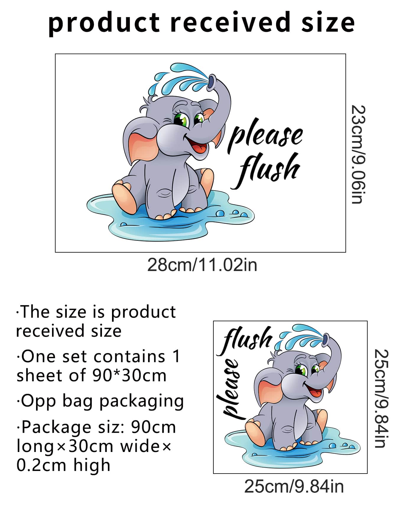 art- 1pc Cartoon Elephant Design Toilet Sticker, Decorative Toilet Lid Cover Sticker For Living Room, Bedroom