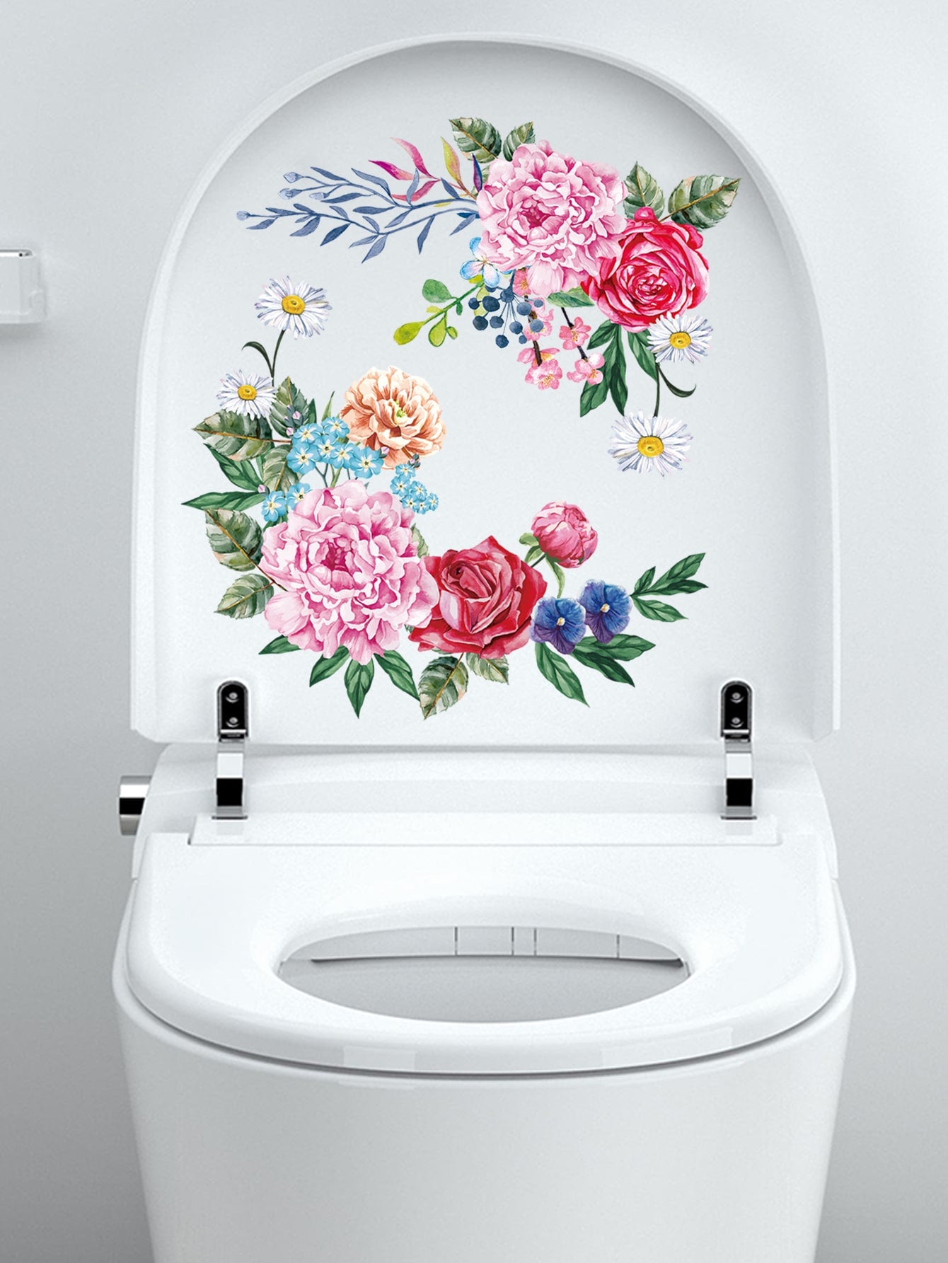 art- Floral Pattern Toilet Lid Decal