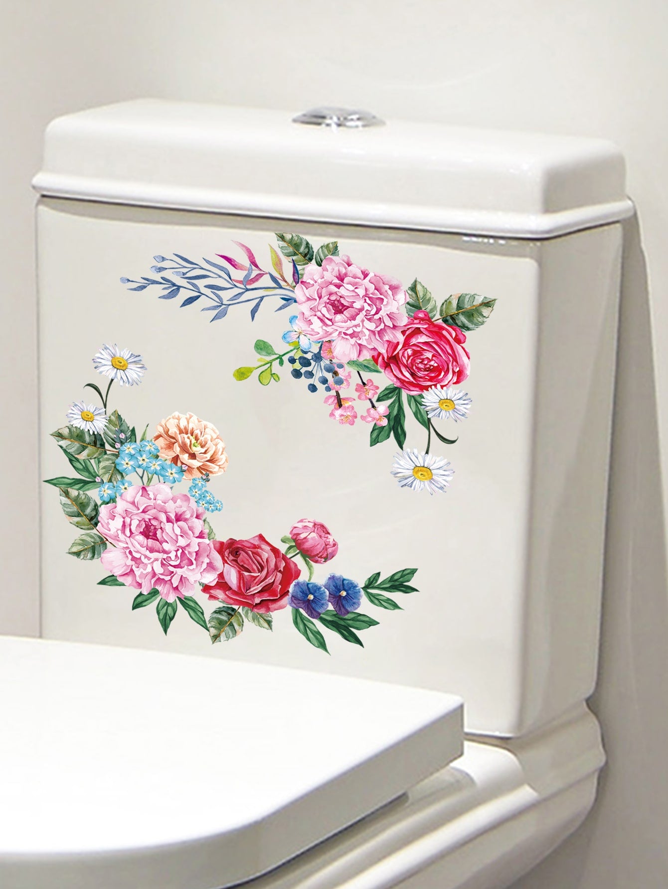 art- Floral Pattern Toilet Lid Decal