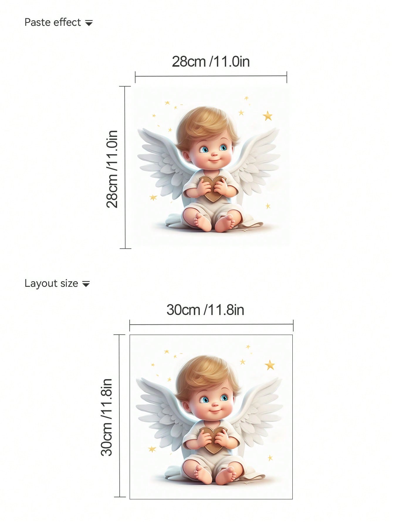 art- 1pc Cartoon Wing & Star Boy Wall Sticker For Bedroom Living Room Home Wall Decoration, Self-Adhesive