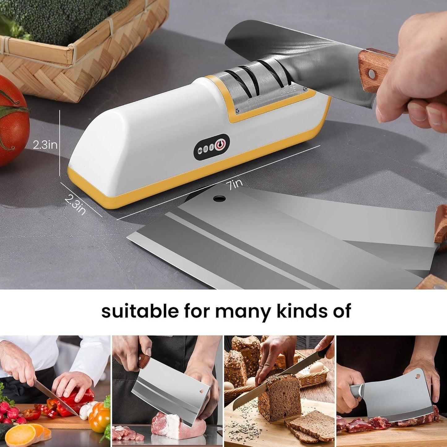 ATH- Multifunctional Electric Knife Sharpener for Various Blades - Fast, Easy, and Safe - Smartify4u