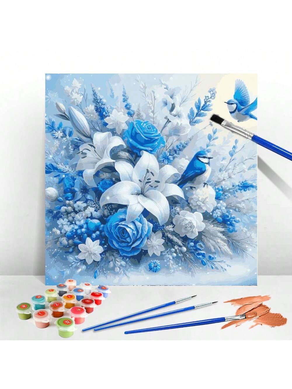 art- art- 1pc Coloring by Numbers Rose Lily Acrylic Paint Drawing on Canvas Painting Kits Picture