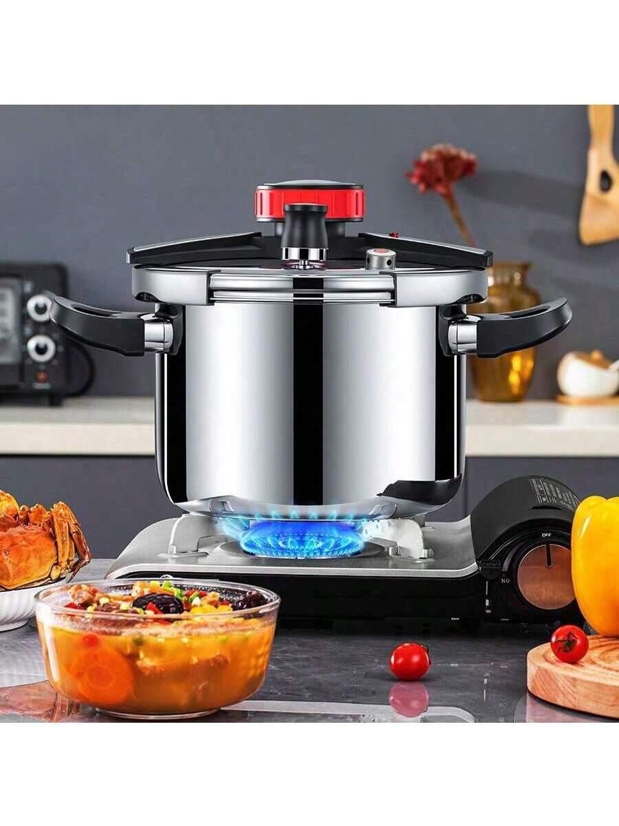 304 Stainless Steel Explosion-Proof Pressure Cooker,Suitable For Gas Stove, Induction Cooktop, Fast Cooking Soup Pot - Smartify4u