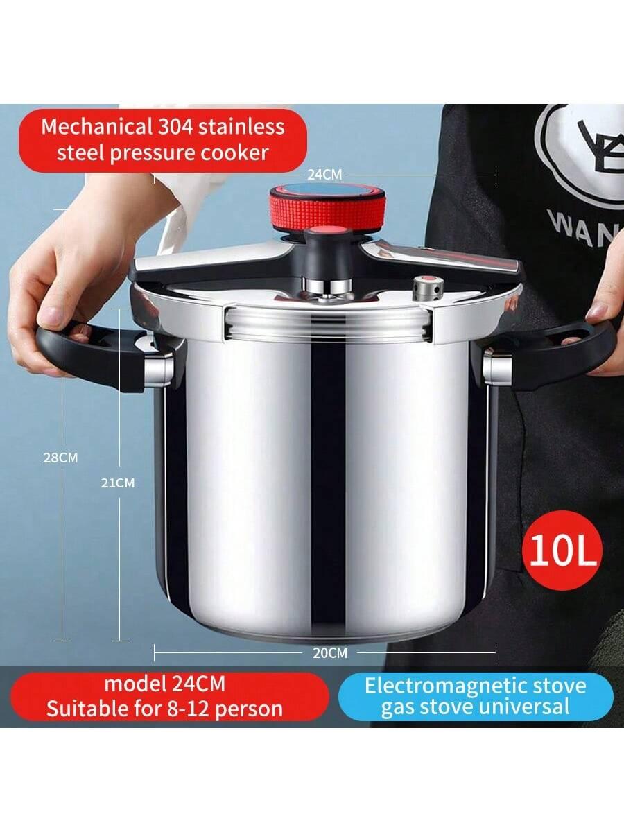 304 Stainless Steel Explosion-Proof Pressure Cooker,Suitable For Gas Stove, Induction Cooktop, Fast Cooking Soup Pot - Smartify4u