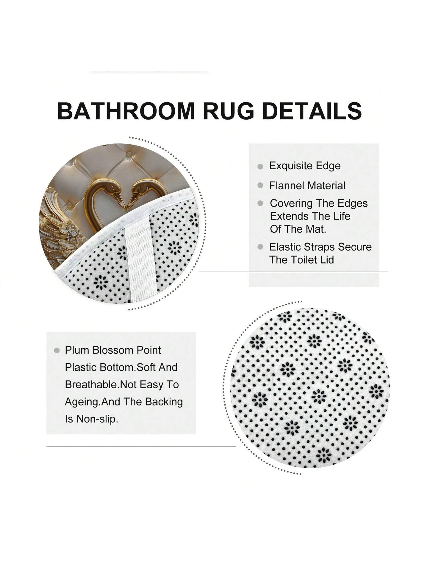 art- 1/4pcs Polyester Waterproof Machine Washable 3d Luxury Shower Curtain Set Swan Drape Gold White Non-Slip Bathmat U-Shape Toilet Mat Lid Cover 71*71 Inch Bathroom Decor