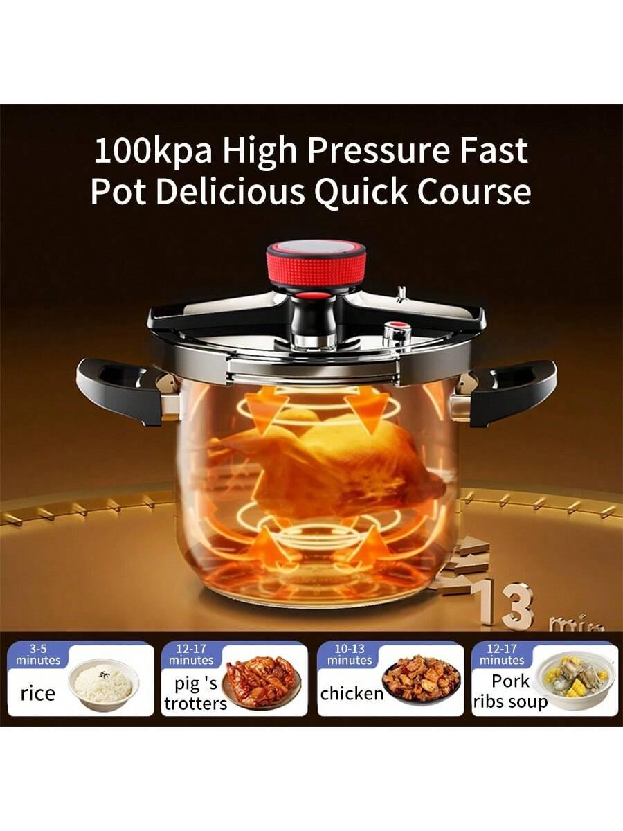 304 Stainless Steel Explosion-Proof Pressure Cooker,Suitable For Gas Stove, Induction Cooktop, Fast Cooking Soup Pot - Smartify4u