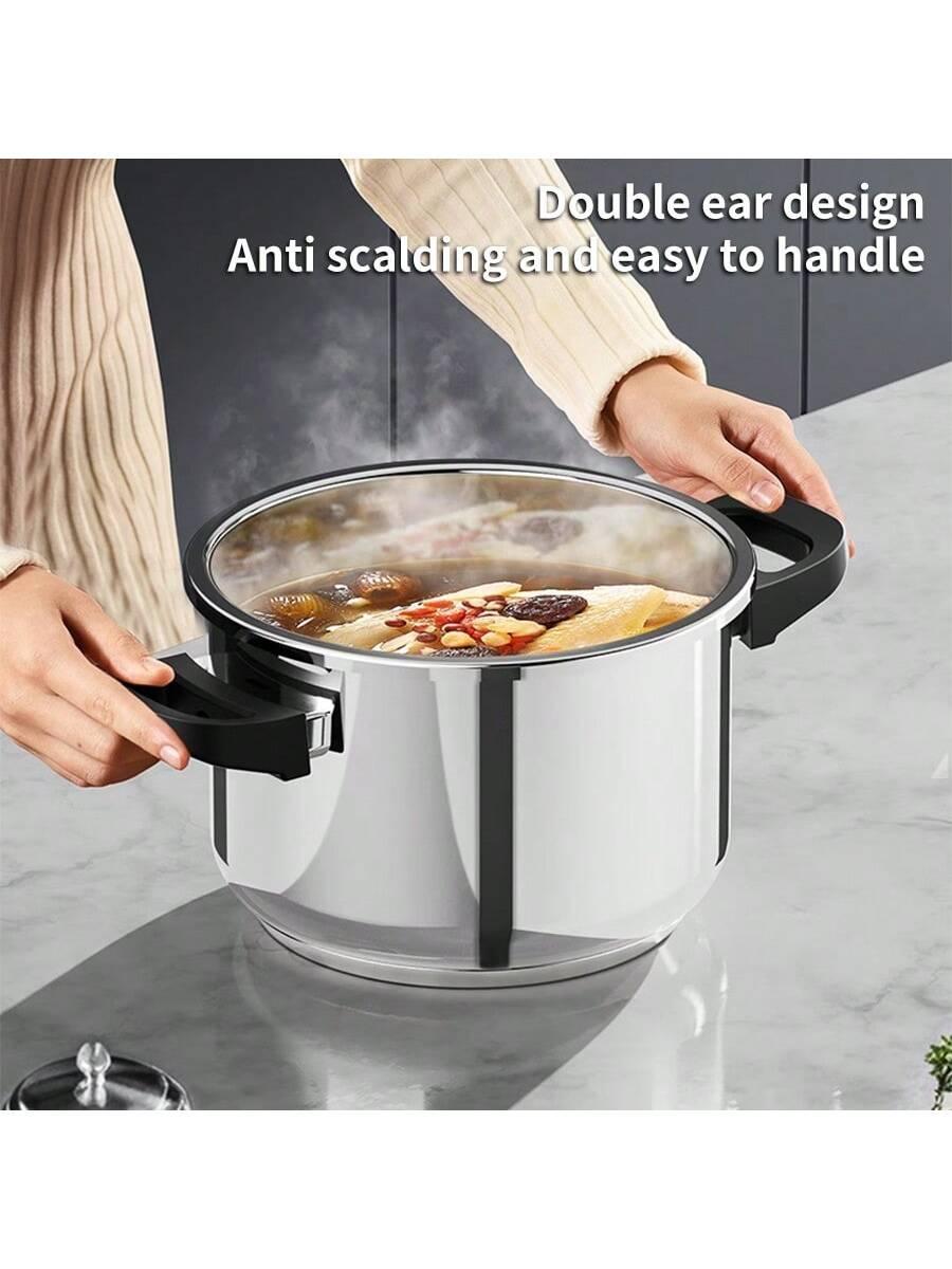 304 Stainless Steel Explosion-Proof Pressure Cooker,Suitable For Gas Stove, Induction Cooktop, Fast Cooking Soup Pot - Smartify4u