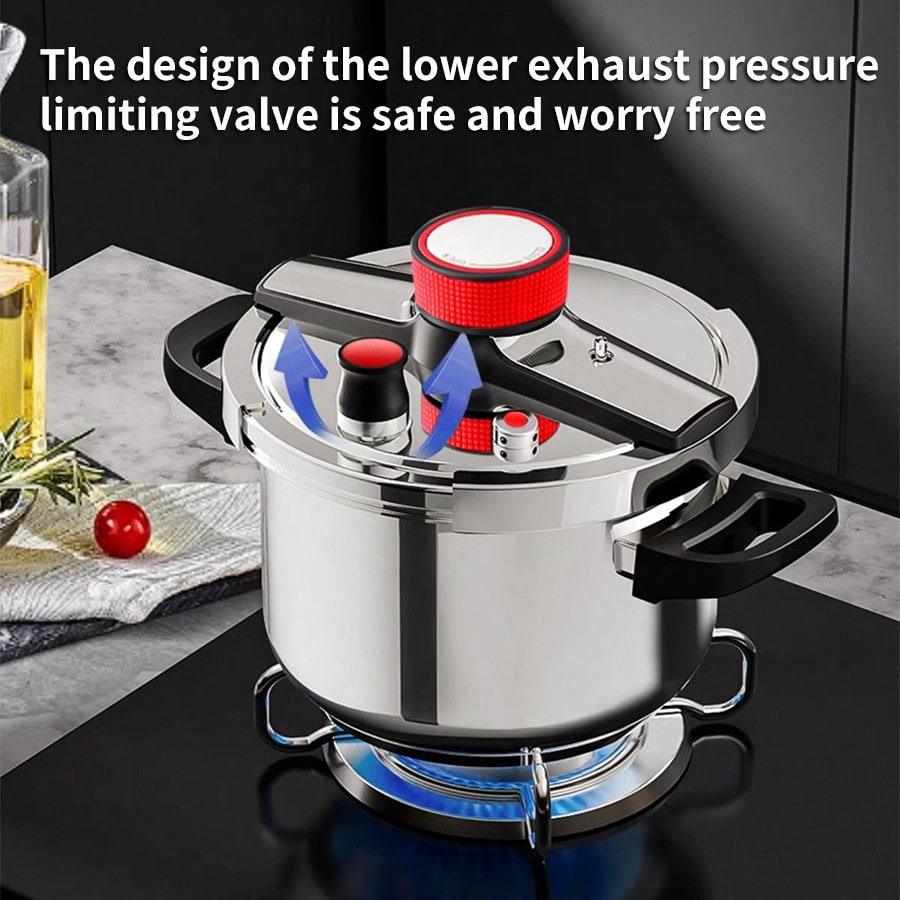 304 Stainless Steel Explosion-Proof Pressure Cooker,Suitable For Gas Stove, Induction Cooktop, Fast Cooking Soup Pot - Smartify4u