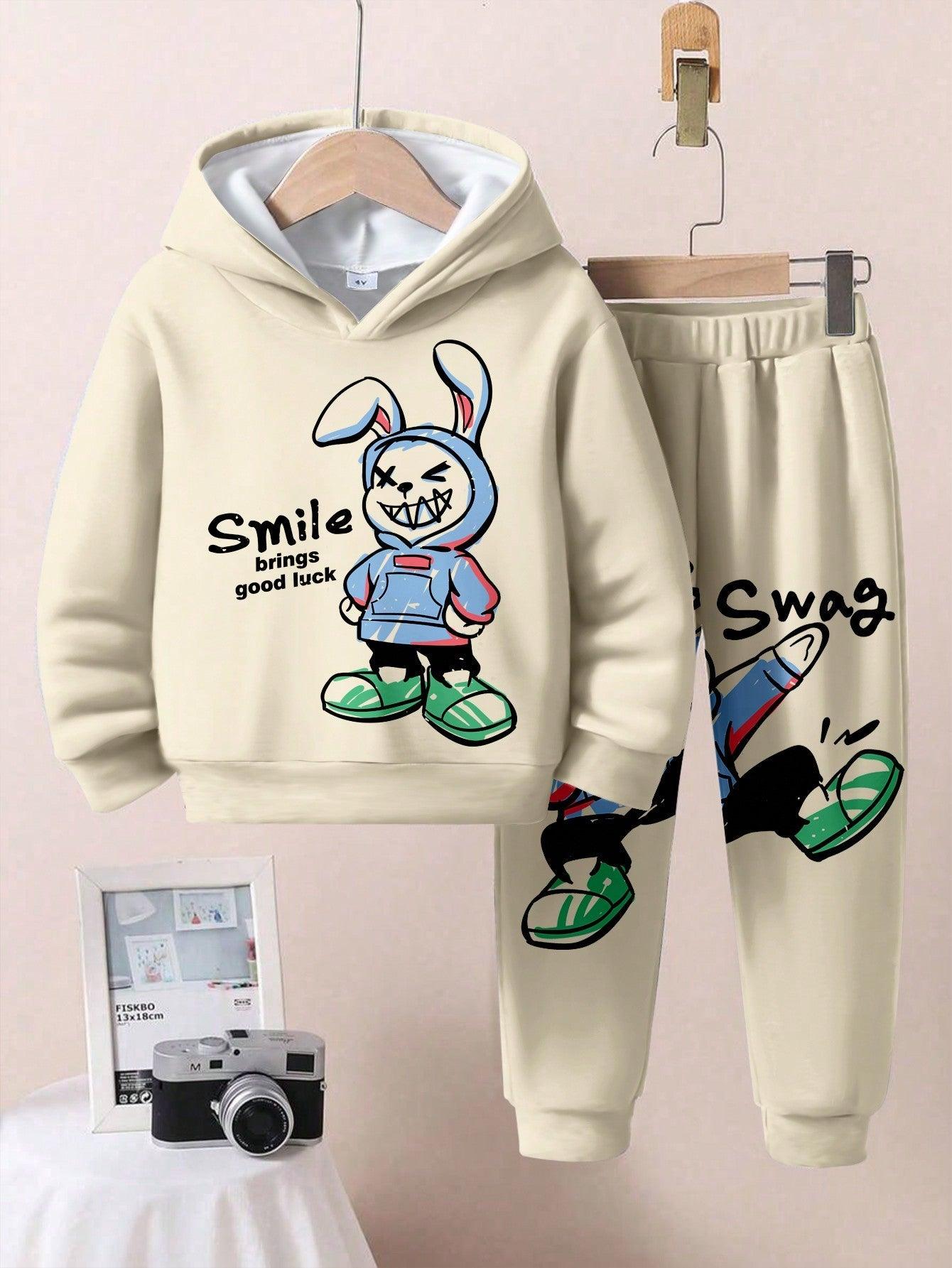 Smile Brings Good Luck, Swag, Cute Bunny, Sketch Bunny, Cartoon Bunny, Doodle Bunny, Handsome Bunny, Cool, Handsome, Cute, Growing Up, Mom, Dad, And Me - Smartify4u