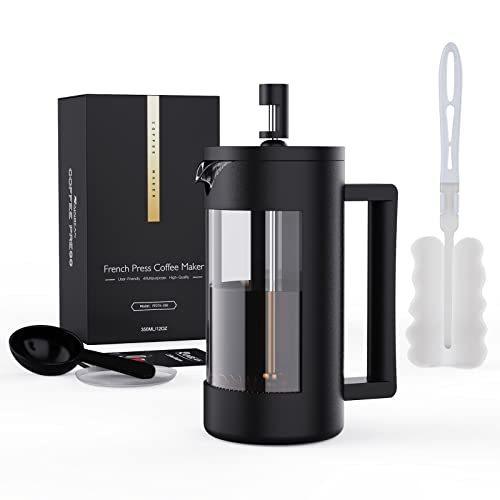 ACH- French Press Coffee Maker, Camping Plastic Glass, Medium Size Tea and Frothed Milk Press,100 Percent BPA Free Prensa Francesa, Safe,12 Oz & 21 Oz - Smartify4u