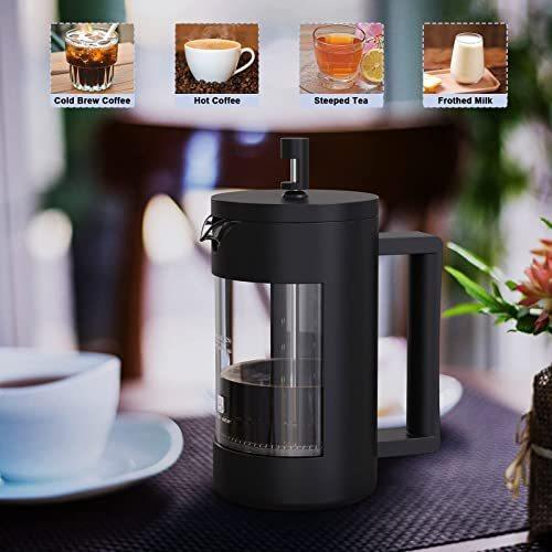 ACH- French Press Coffee Maker, Camping Plastic Glass, Medium Size Tea and Frothed Milk Press,100 Percent BPA Free Prensa Francesa, Safe,12 Oz & 21 Oz - Smartify4u