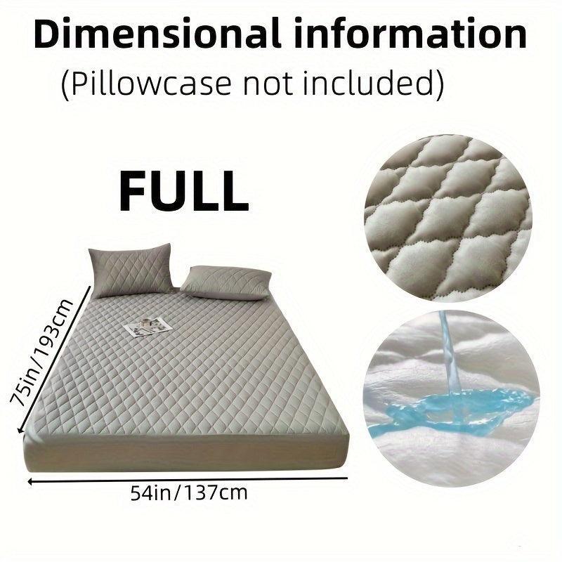 ATH- Soft & Comfortable Waterproof Mattress Protector - Layered Fitted Sheet with Solid Color Bedding Design 1pc - Smartify4u