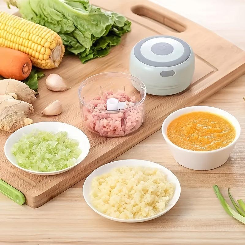 ATH- Wireless Portable Electric Food Chopper, Mini Electric Garlic Crusher 1pc 1 Set, - 3.38/8.45oz USB Meat Grinder & Masher! - Smartify4u