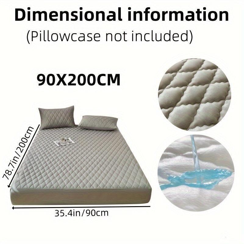 ATH- Soft & Comfortable Waterproof Mattress Protector - Layered Fitted Sheet with Solid Color Bedding Design 1pc - Smartify4u