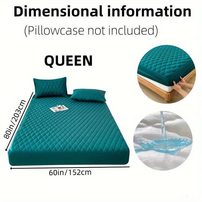 ATH- Soft & Comfortable Waterproof Mattress Protector - Layered Fitted Sheet with Solid Color Bedding Design 1pc - Smartify4u