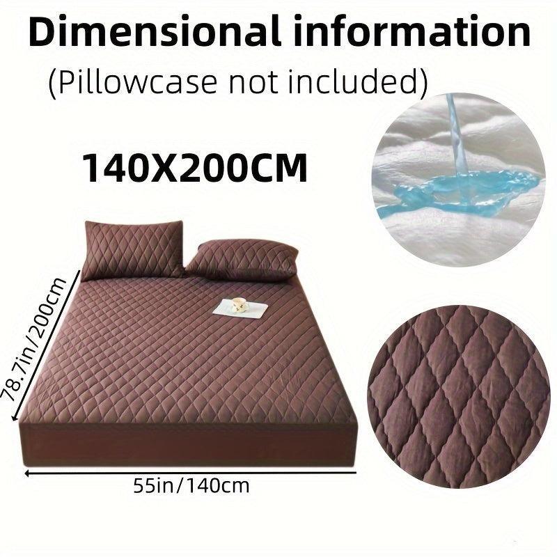 ATH- Soft & Comfortable Waterproof Mattress Protector - Layered Fitted Sheet with Solid Color Bedding Design 1pc - Smartify4u