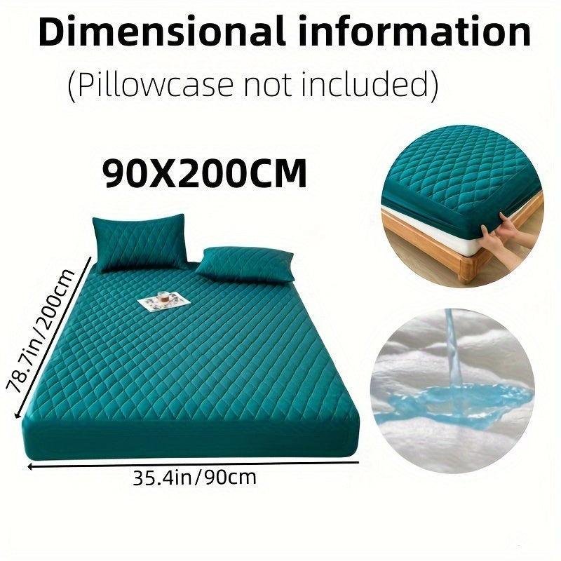 ATH- Soft & Comfortable Waterproof Mattress Protector - Layered Fitted Sheet with Solid Color Bedding Design 1pc - Smartify4u