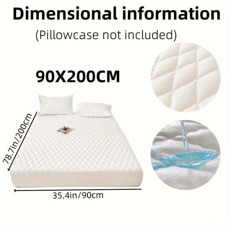 ATH- Soft & Comfortable Waterproof Mattress Protector - Layered Fitted Sheet with Solid Color Bedding Design 1pc - Smartify4u