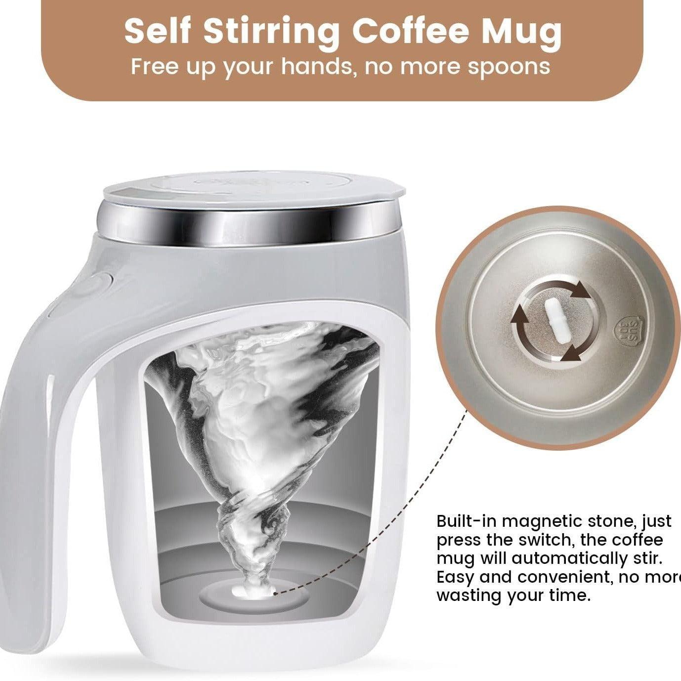 ATH- Magnetic Stirring Coffee CUP Home Office Travel Mixing Cup Suitable for Coffee Juicer - Smartify4u