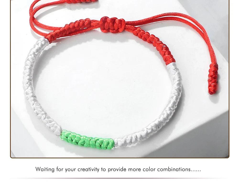 AAP- Palestine Flag Bracelet Green Black Blue Rope Braid Bangles Middle East Country Flags Color - Smartify4u