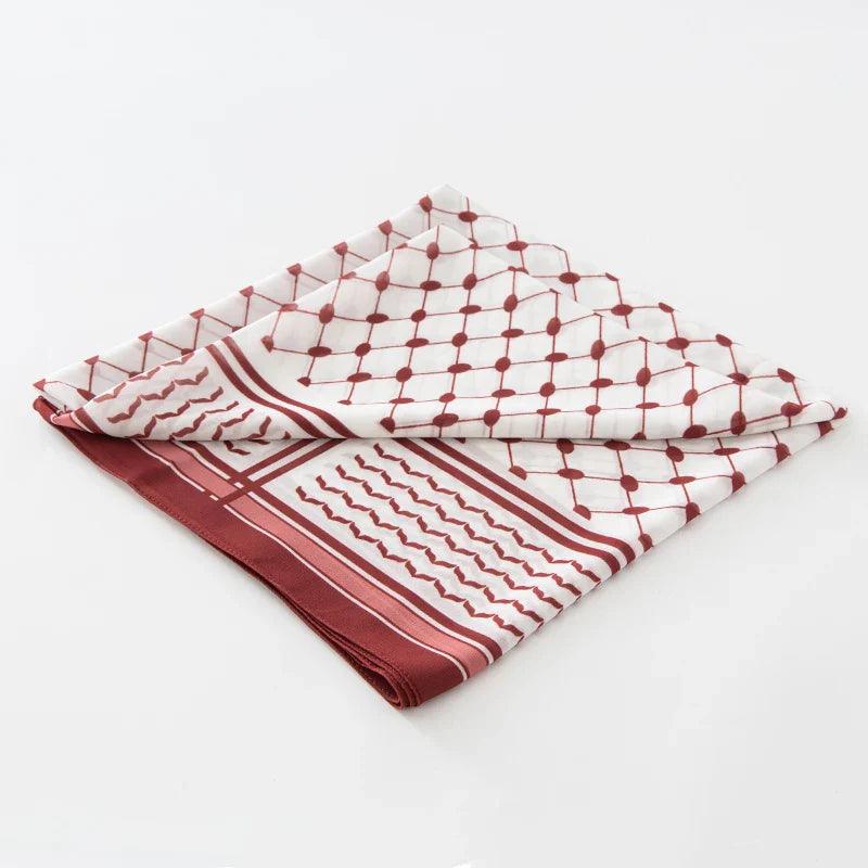 AAP-115cm Chiffon Keffiyeh Kerchief Square Headscarf Islam Arab Palestine Head Neck Scarves Headwrap - Smartify4u