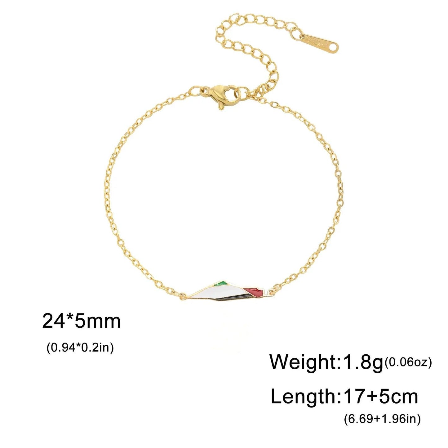 AAP- Cazador Palestine Map Double Layers Beads Chain for Women Stainless Steel Jewelry Charm Bracelet 2024 - Smartify4u