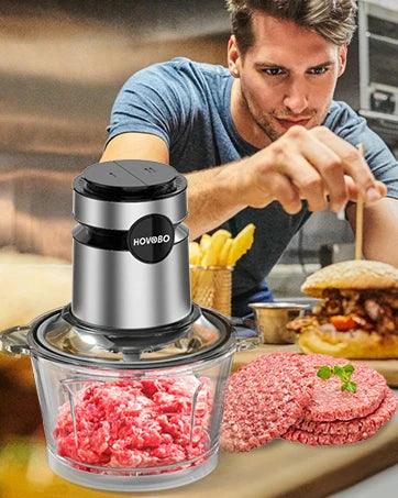 AAH- Food Processor, 500W Electric Meat Grinder Food Chopper with Two 8 Cup Bowls & 2 Bi-Level Blades, 2 Speed - Smartify4u