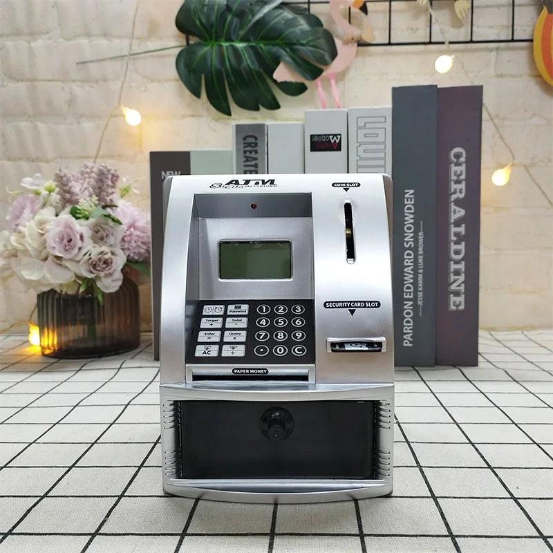 AAK- Real Cash Banknote Storage Box, Digital Desk Clock Timer and Calendar, Withdrawal ATM , Password Adult Piggy Bank - Smartify4u