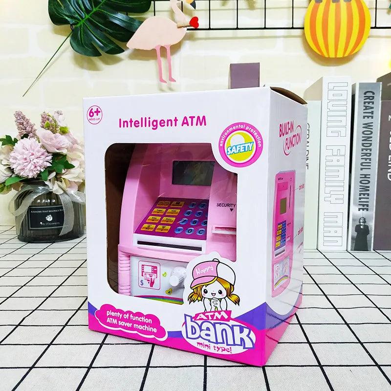 AAK- Real Cash Banknote Storage Box, Digital Desk Clock Timer and Calendar, Withdrawal ATM , Password Adult Piggy Bank - Smartify4u