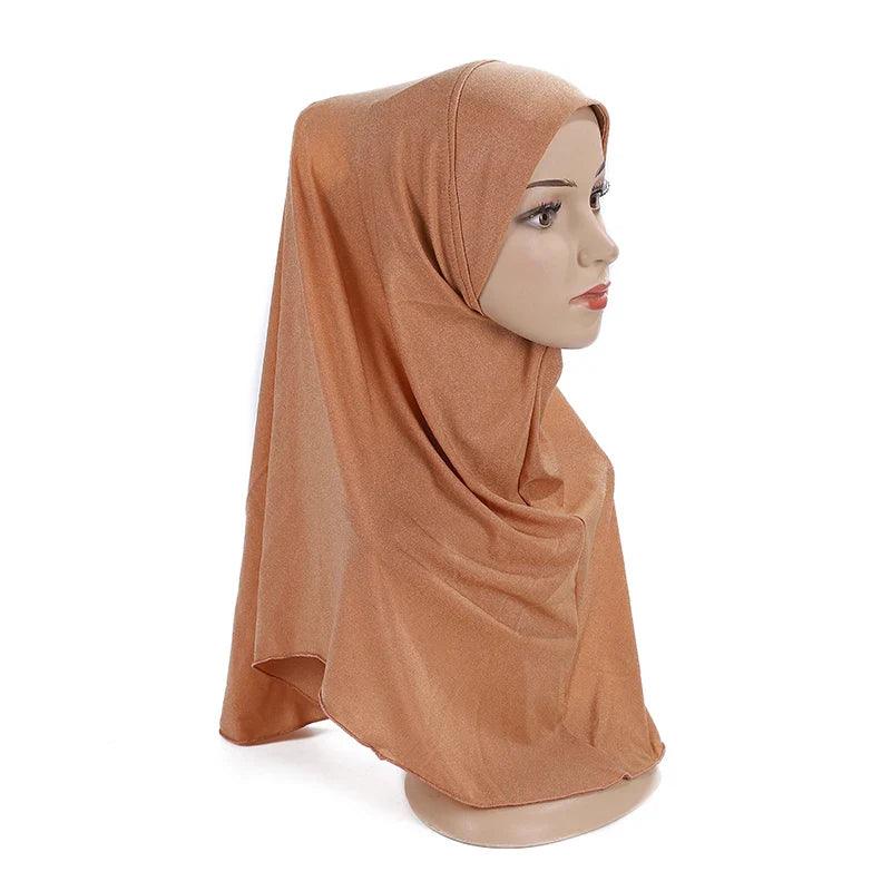 AAI- big girls plain hijab hats Muslim scarf Headscarf hat headwrap beautiful 10 years girl scarf - Smartify4u