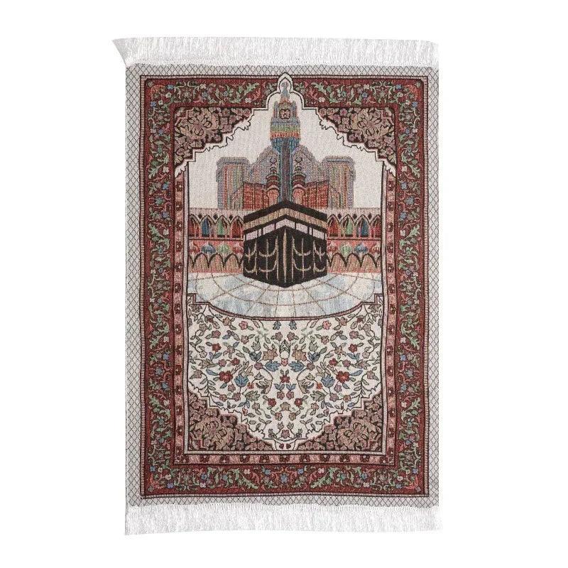 AAI- Arabic Muslim Prayer Carpet Fringed Embroidered Flower Pattern Rectangular - Smartify4u