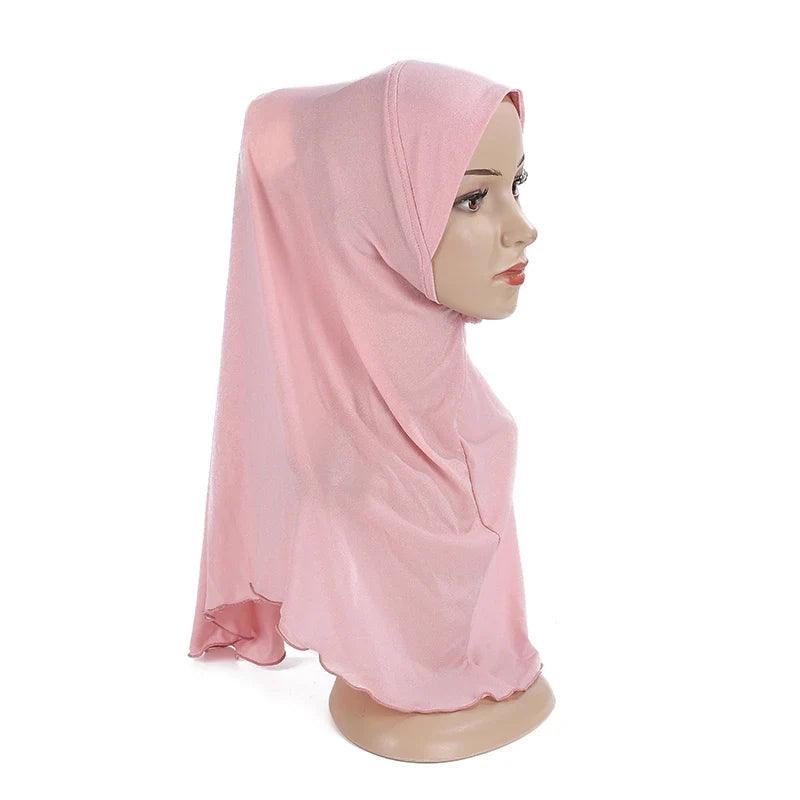 AAI- big girls plain hijab hats Muslim scarf Headscarf hat headwrap beautiful 10 years girl scarf - Smartify4u