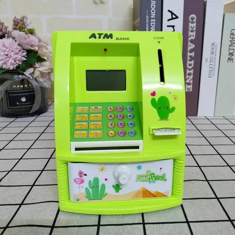 AAK- Real Cash Banknote Storage Box, Digital Desk Clock Timer and Calendar, Withdrawal ATM , Password Adult Piggy Bank - Smartify4u