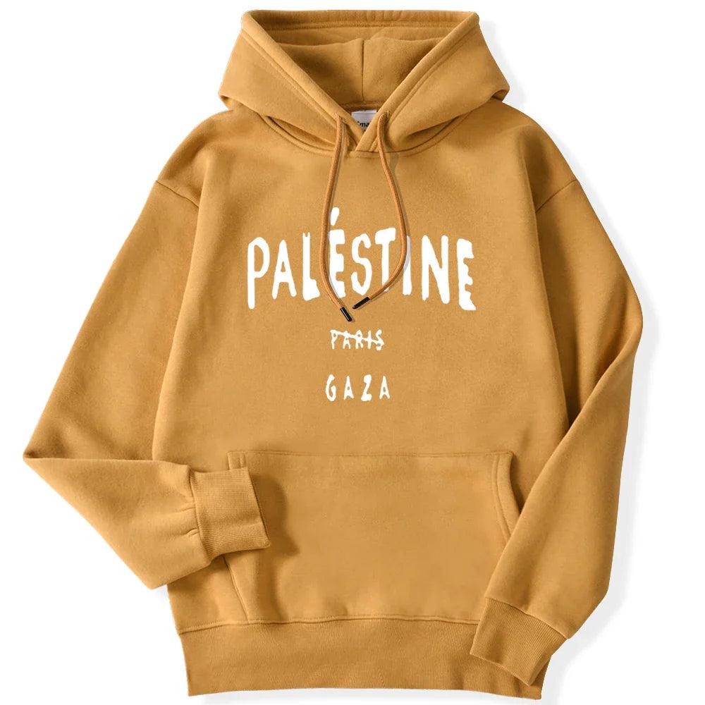 AAP- Winter Woman Hoodies Palestine Gaza Letter Printed Pullovers Breathable Loose Warm Pocket Sweatshirts Casual Ladies - Smartify4u