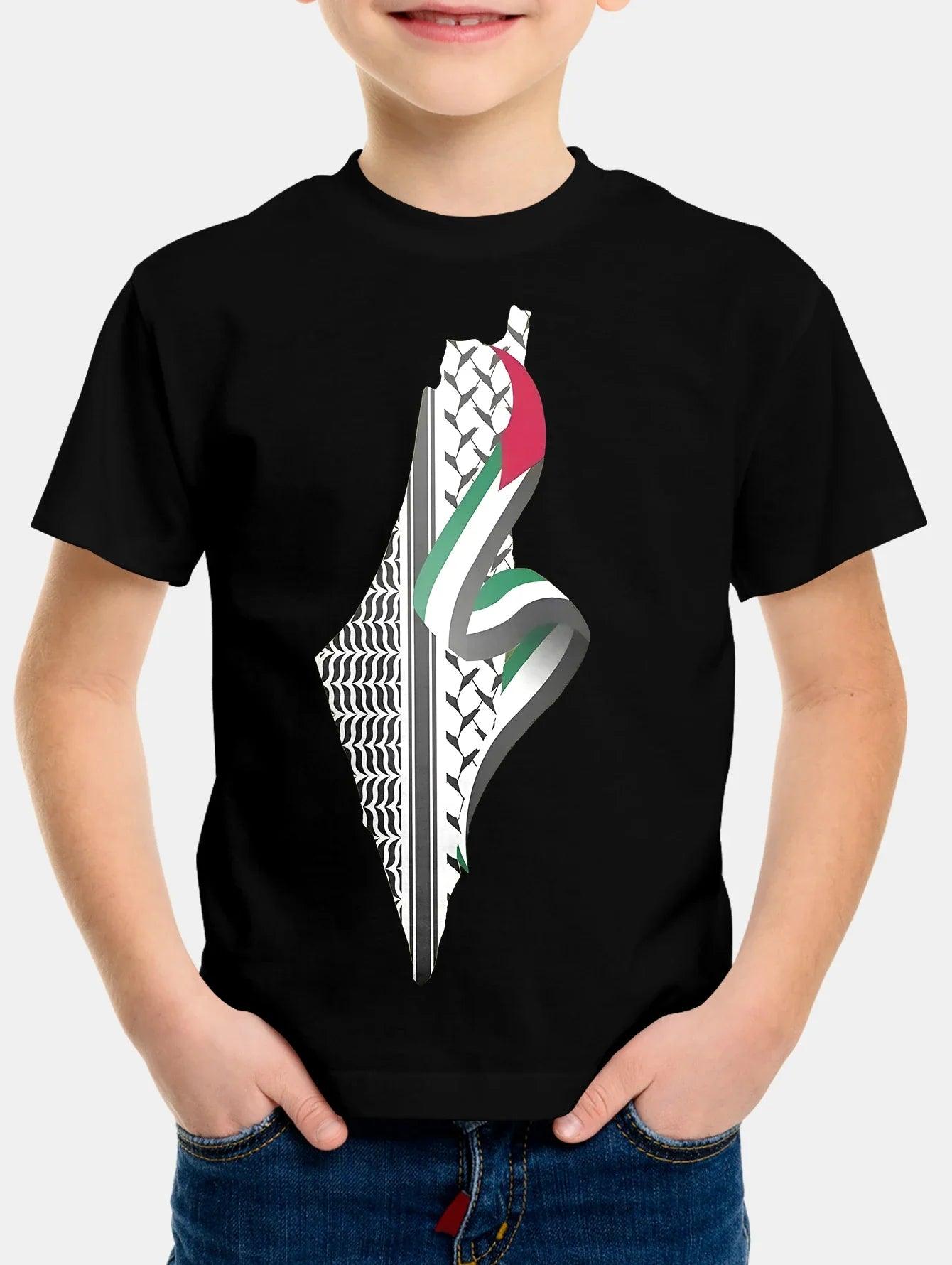 AAP- Children Clothes Top Shirts Ronaldo T-shirt Palestine Keffiyeh Flag 2024 Kids - Smartify4u