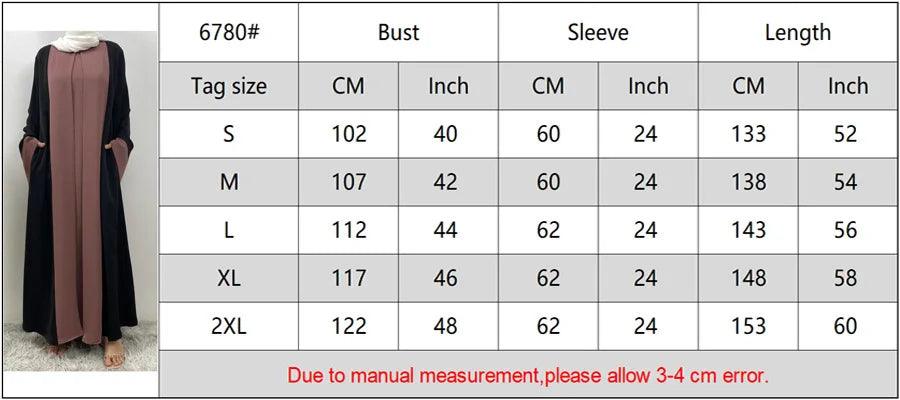 AAI- Muslim Party Dress for Women Abaya 2 Piece Long Dress Robe Jellabiya 2024 - Smartify4u