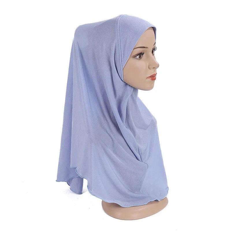 AAI- big girls plain hijab hats Muslim scarf Headscarf hat headwrap beautiful 10 years girl scarf - Smartify4u