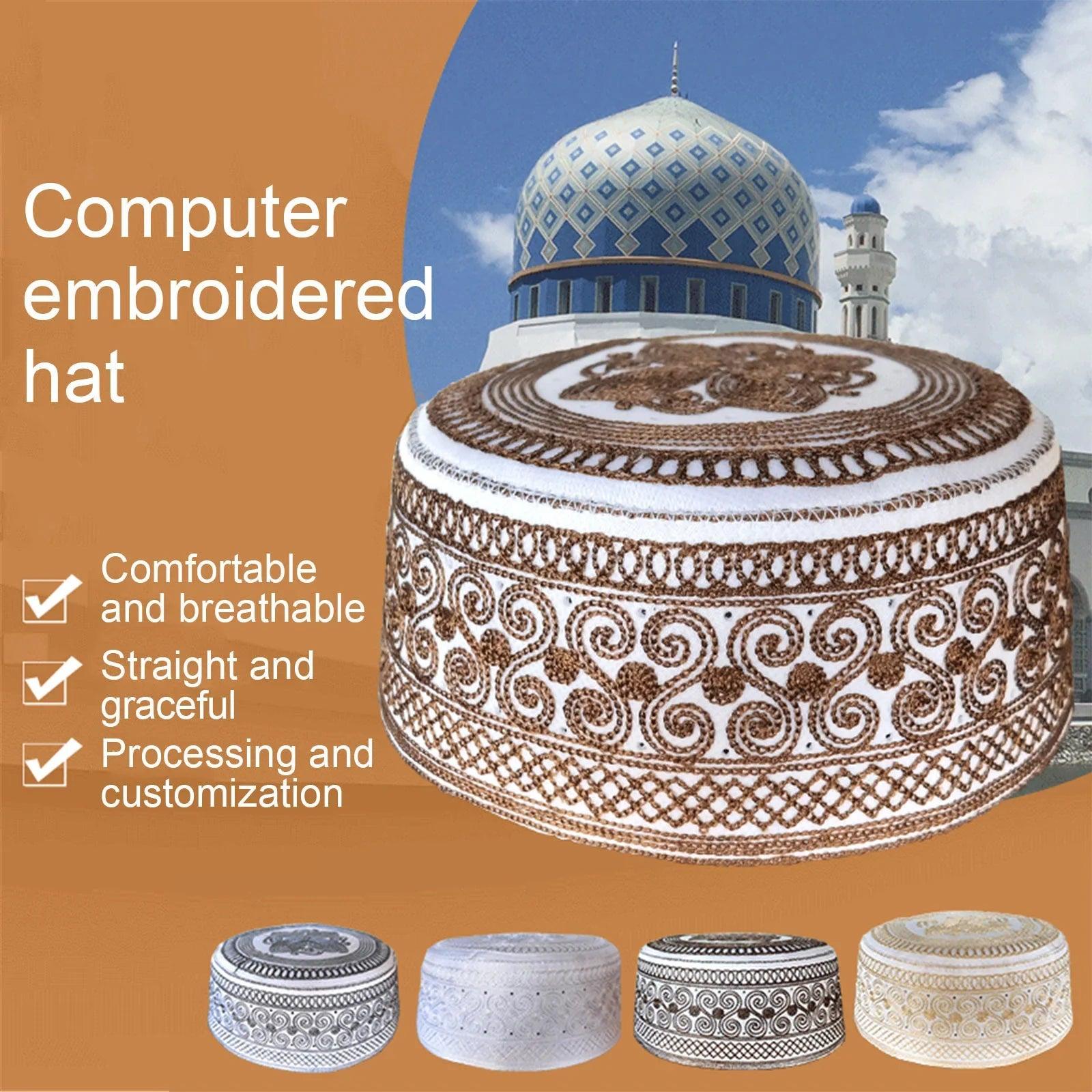 AAI- Arabic India Muslim Embroidery Prayer, Saudi Arabia Hats for men - Smartify4u