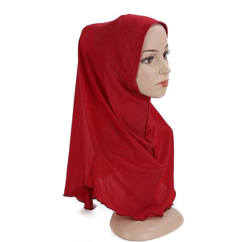 AAI- big girls plain hijab hats Muslim scarf Headscarf hat headwrap beautiful 10 years girl scarf - Smartify4u