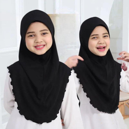 AAI- big girls plain hijab hats Muslim scarf Headscarf hat headwrap beautiful 10 years girl scarf - Smartify4u