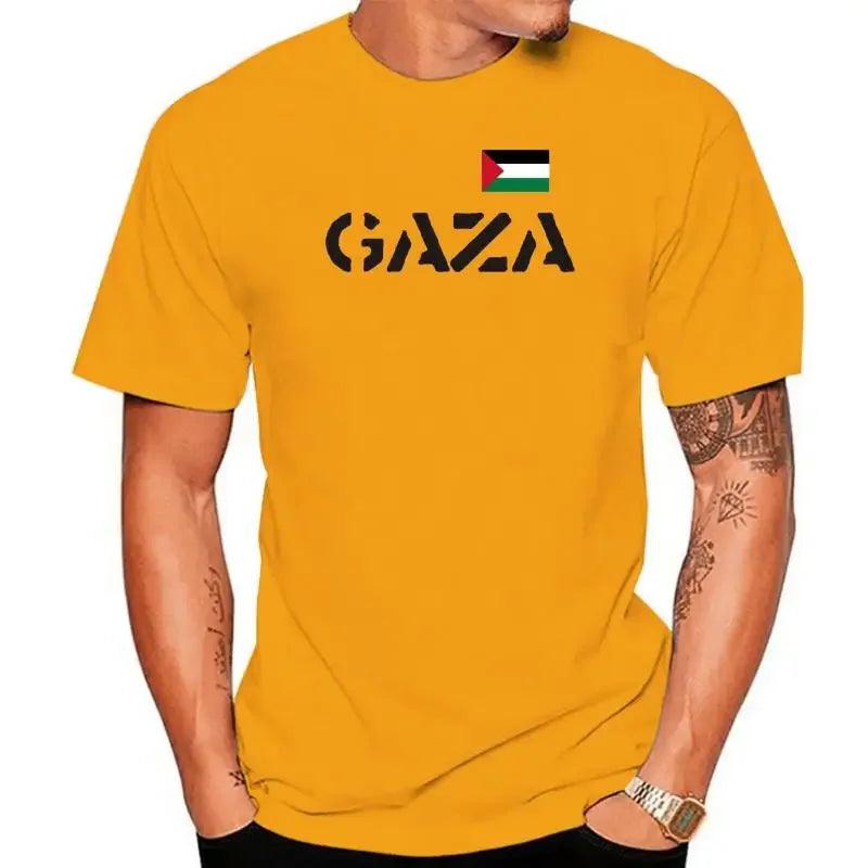 AAP- Fashion ladies T-shirt-Gaza-with flag print-White-s to XL - Palestine - Smartify4u