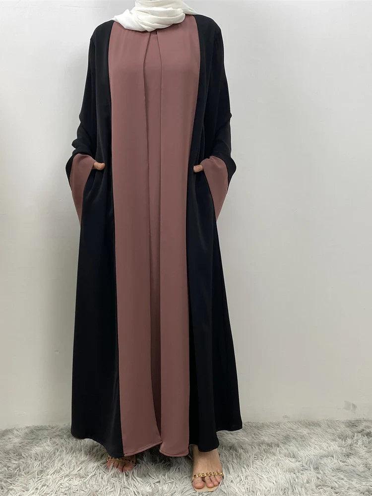 AAI- Muslim Party Dress for Women Abaya 2 Piece Long Dress Robe Jellabiya 2024 - Smartify4u