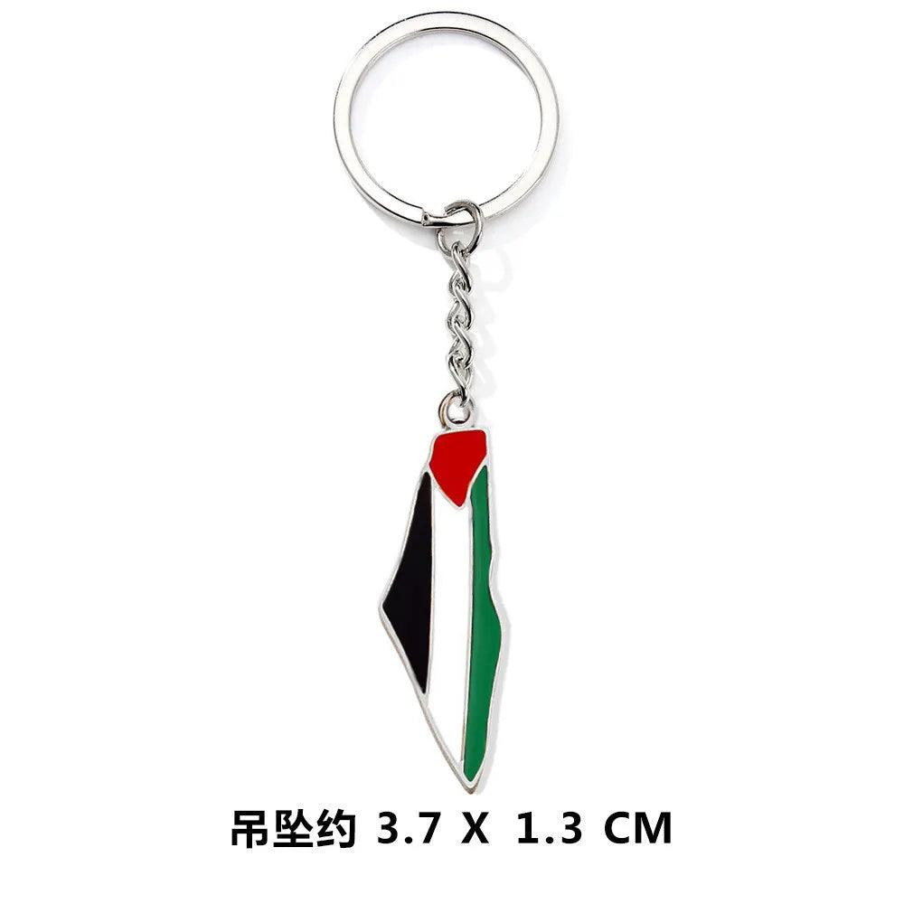 AAP- Palestine Map Flag Keychain Pendant for World Peace Decorative Metal Pendant Accessories for Men and Women - Smartify4u