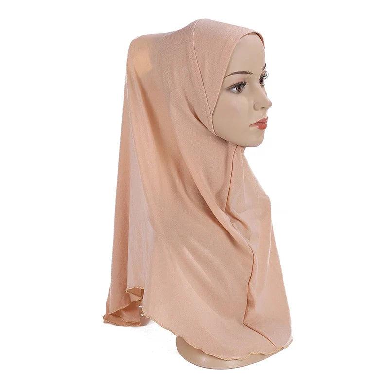 AAI- big girls plain hijab hats Muslim scarf Headscarf hat headwrap beautiful 10 years girl scarf - Smartify4u