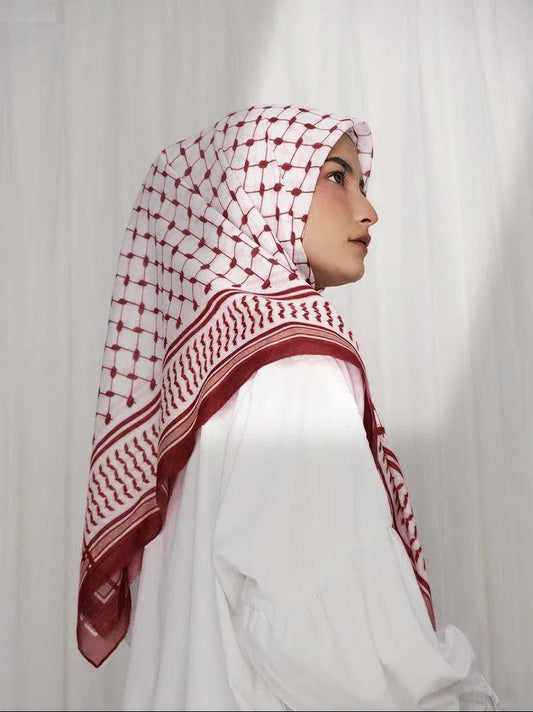 AAP-115cm Chiffon Keffiyeh Kerchief Square Headscarf Islam Arab Palestine Head Neck Scarves Headwrap - Smartify4u