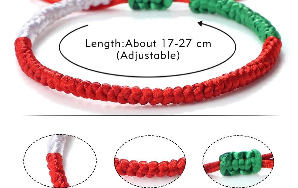 AAP- Palestine Flag Bracelet Green Black Blue Rope Braid Bangles Middle East Country Flags Color - Smartify4u