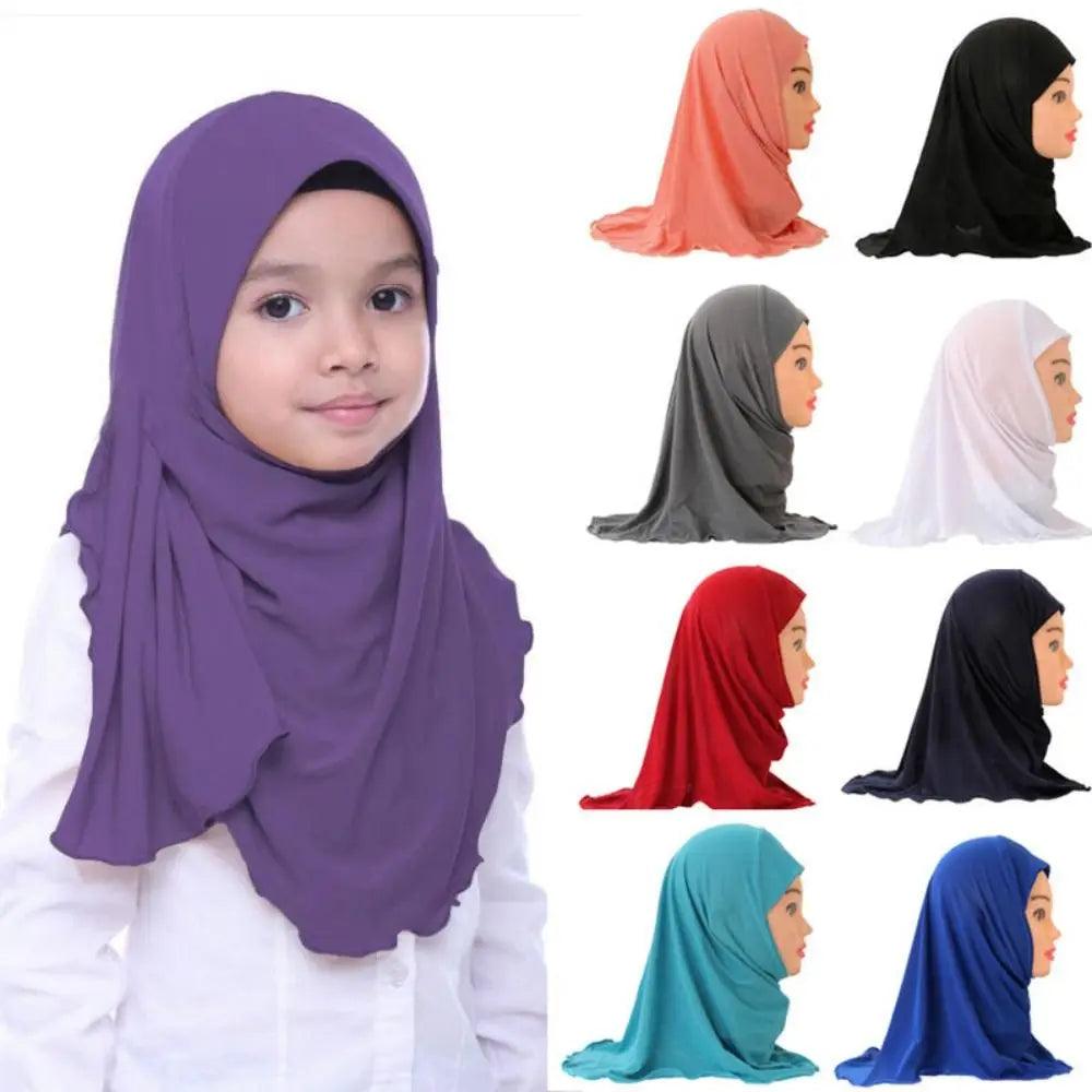 AAK- Muslim Girls Kids Hijab Scarf Shawls Soft and Stretch Material for 2 to 7 years old Girls 50cm - Smartify4u