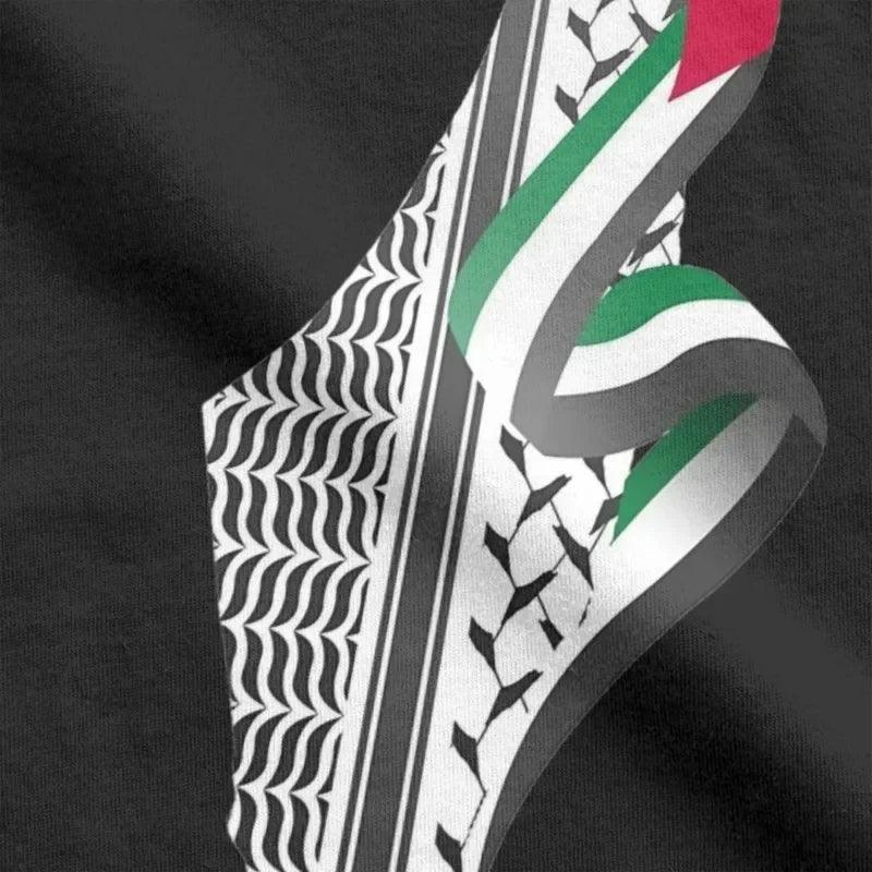 AAP- Keffiyeh Printed Palestine Map T-Shirt Crew-neck Short Sleeve Cotton Oversized Casual Street Men Women - Smartify4u