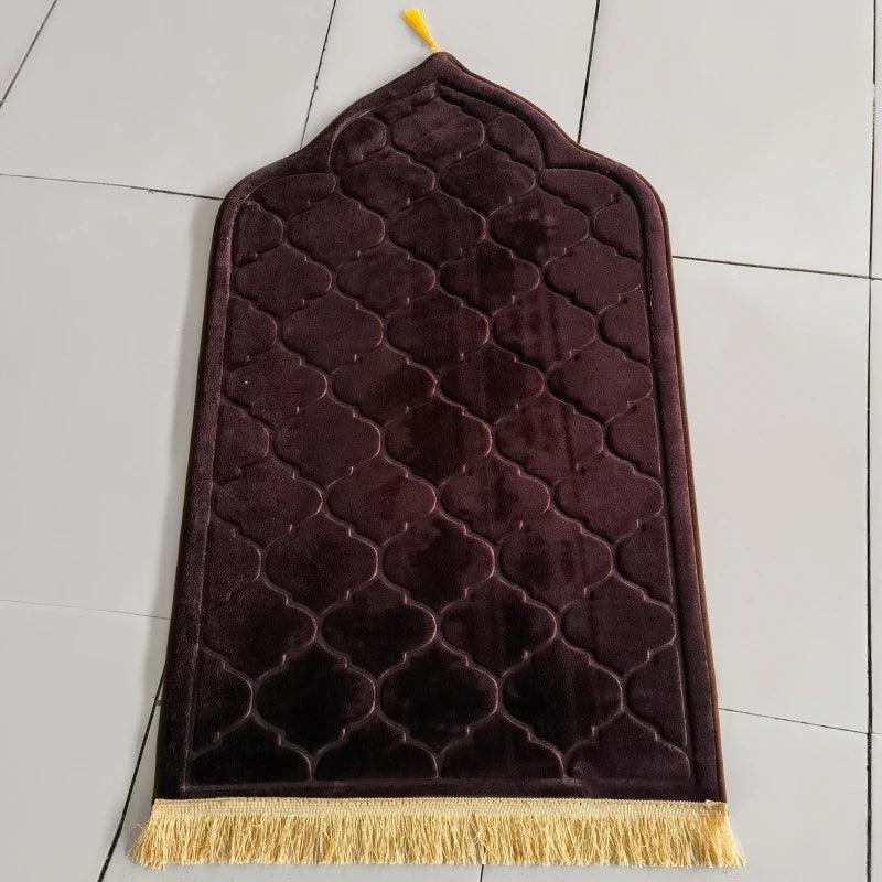 AAI- Flannel Prayer Mat Worship, Embossing Floor Carpets Non-Slip Soft Portable - Smartify4u