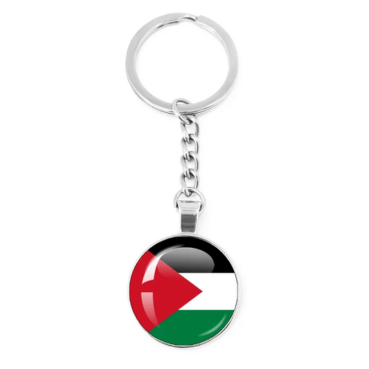 AAP- Personalized Art Patterns Palestine Nation Flag Emblem 25mm Glass Cabochon Keychain Key Rings for Women Men - Smartify4u